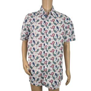 CREMIEUX PREMIUM DENIM Men's Size L Shirt Stretch White Paisley Multi  (57)